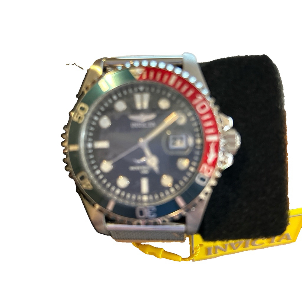 Invicta Pro Diver watch, stainless steel w/ blue & red accents Waterproof